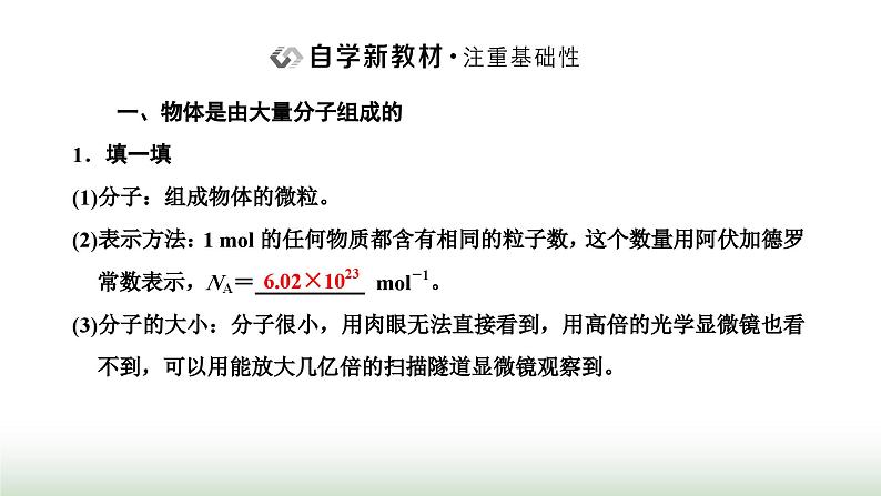 人教版高中物理选择性必修第三册第一章分子动理论第一节分子动理论的基本内容课件第2页