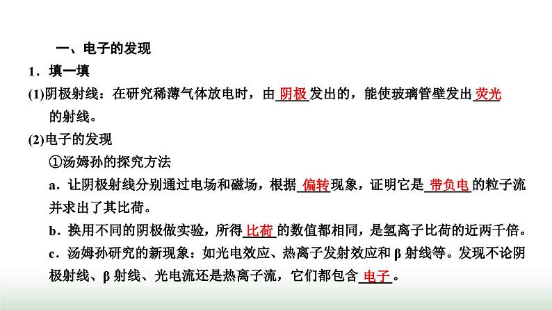 人教版高中物理选择性必修第三册第四章原子结构和波粒二项性第三节原子的核式结构模型课件02