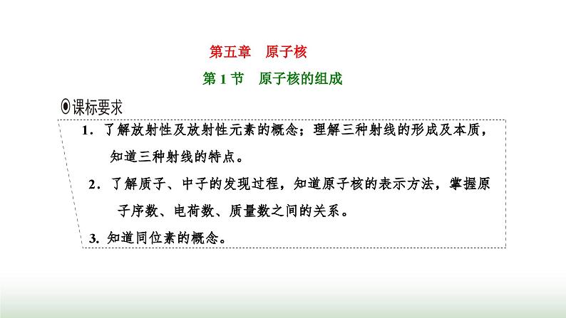 人教版高中物理选择性必修第三册第五章原子核第一节原子核的组成课件01