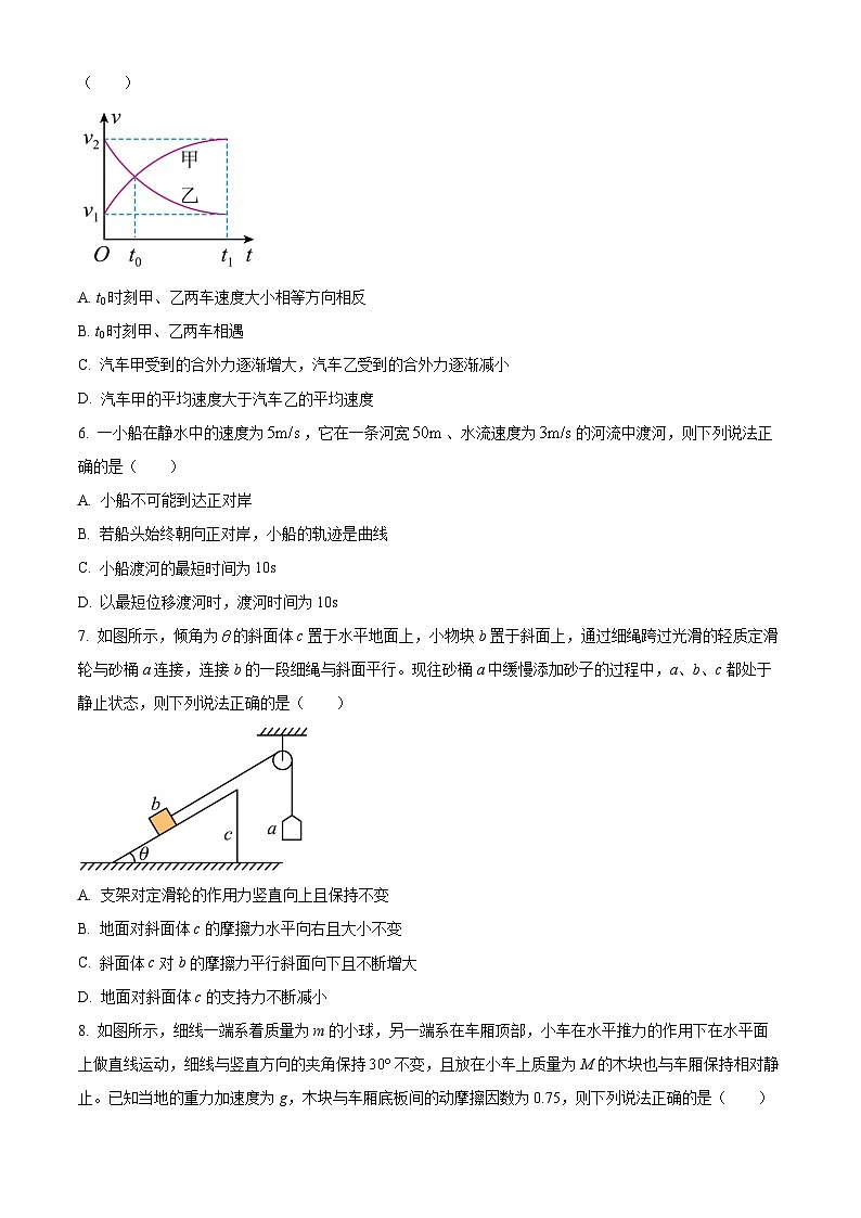 云南省昭通市第一中学教研联盟2023-2024学年高一上学期期末物理A卷（Word版附解析）02