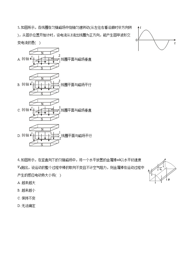 2023-2024学年上海市复兴高级中学高二（下）期中物理试卷（含解析）02