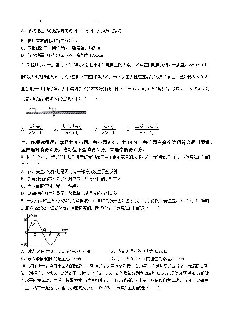 河北省沧州市沧衡学校联盟2023-2024学年高二下学期4月期中考试物理试题03