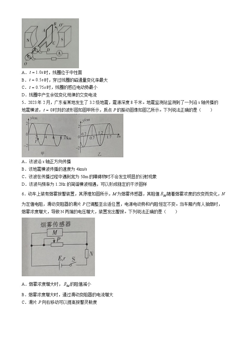 四川省达州市通川区二校2023-2024学年高二下学期4月期中考试物理试题02