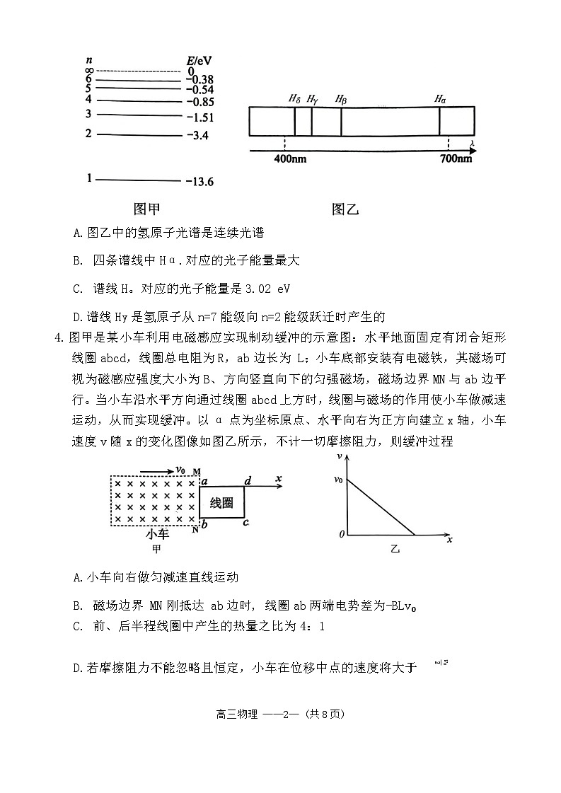 2024届福建省福州市高三下学期4月末质量检测物理试题第2页