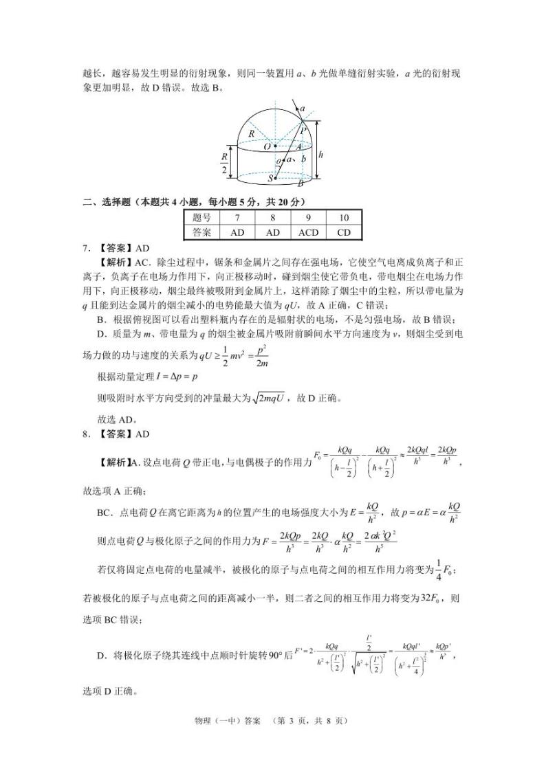 2024届湖南省长沙市第一中学高考适应性演练(二）物理试题03