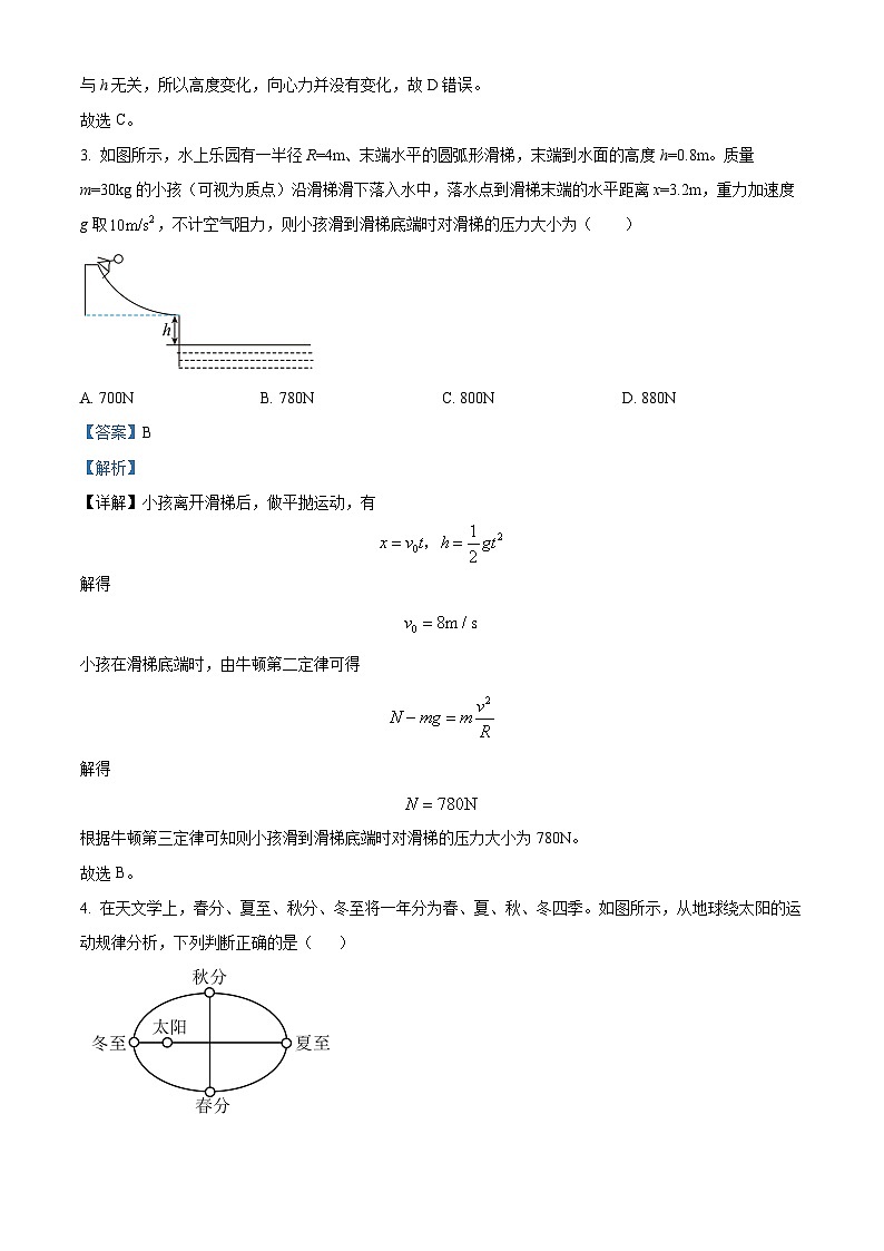 河北省张家口市2023-2024学年高一下学期4月期中考试物理试题（解析版）第3页