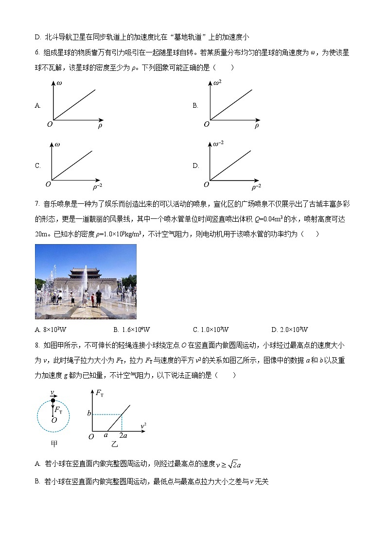 河北省张家口市2023-2024学年高一下学期4月期中考试物理试题（原卷版）第3页