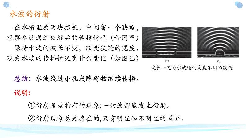 3.3+波的反射、折射和衍射.+课件-2023-2024学年高二上学期物理人教版（2019）选择性必修第一册第8页