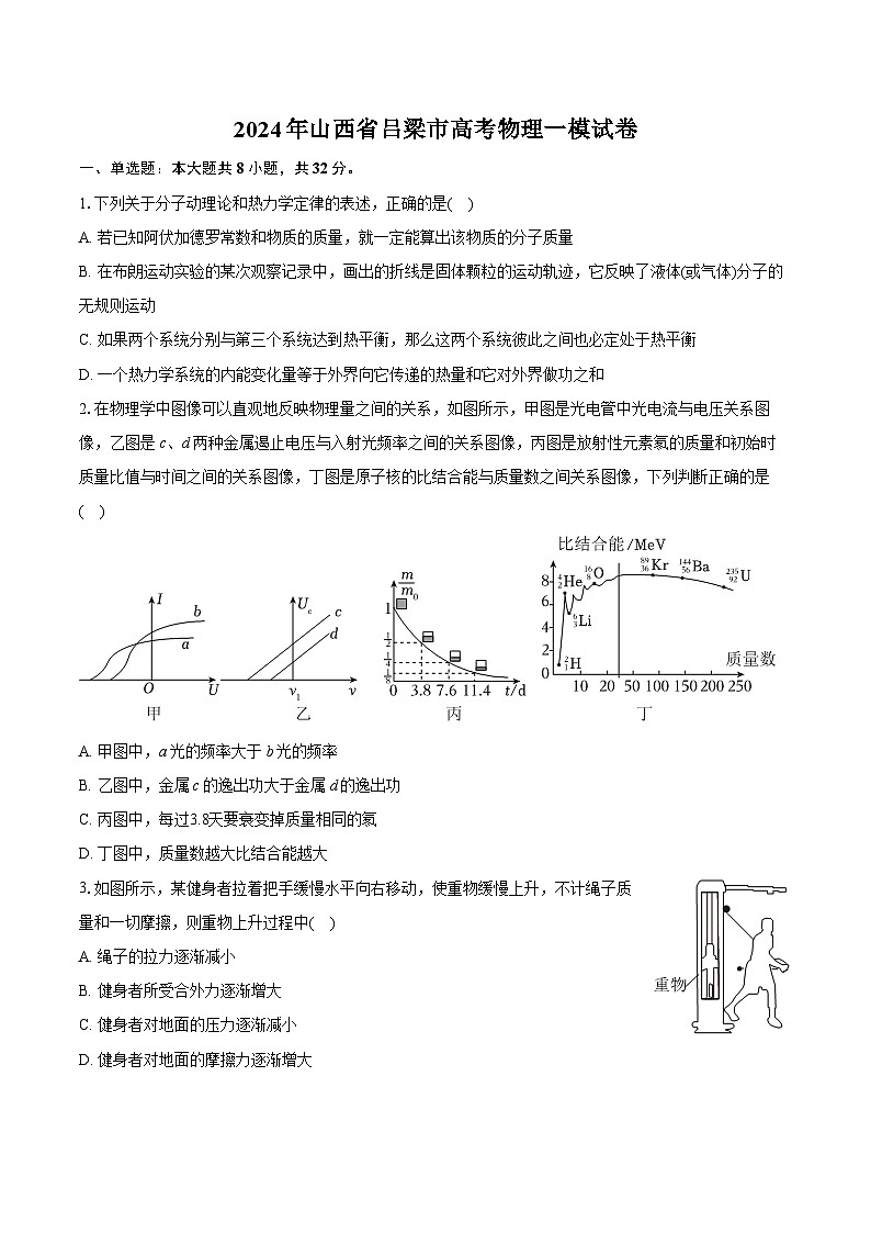 2024年山西省吕梁市高考物理一模试卷(含详细答案解析)第1页