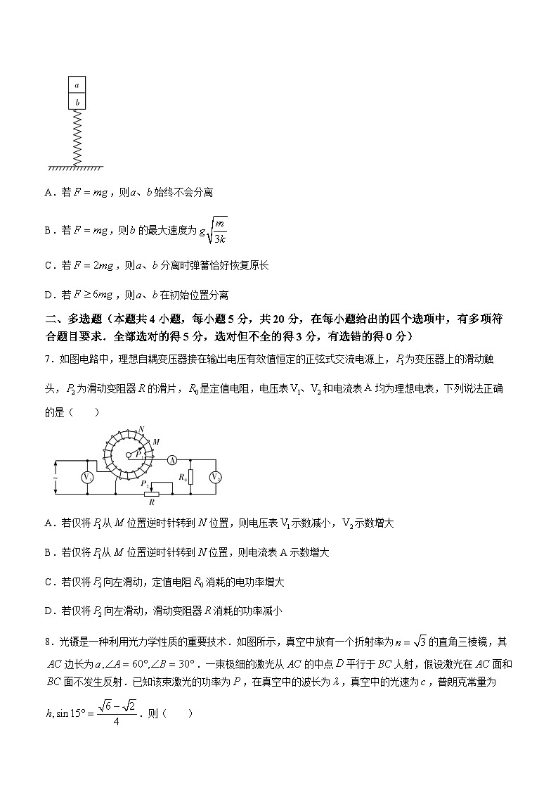 2024长沙雅礼中学高三下学期月考（八）物理含解析第3页