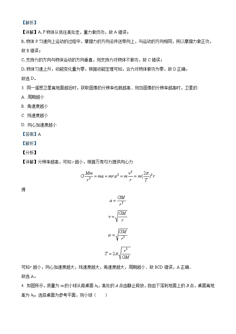 江苏省无锡市江阴市三校2023-2024学年高一下学期4月期中联考物理试题（原卷版+解析版）02