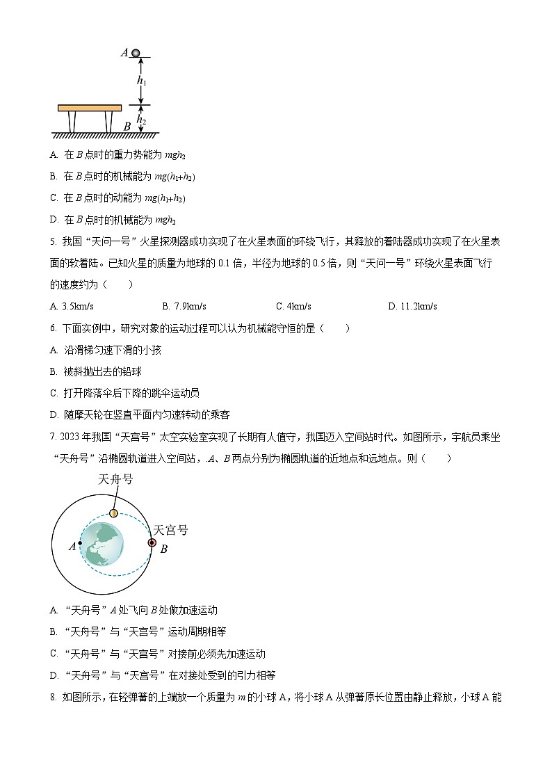 江苏省无锡市江阴市三校2023-2024学年高一下学期4月期中联考物理试题（原卷版+解析版）02