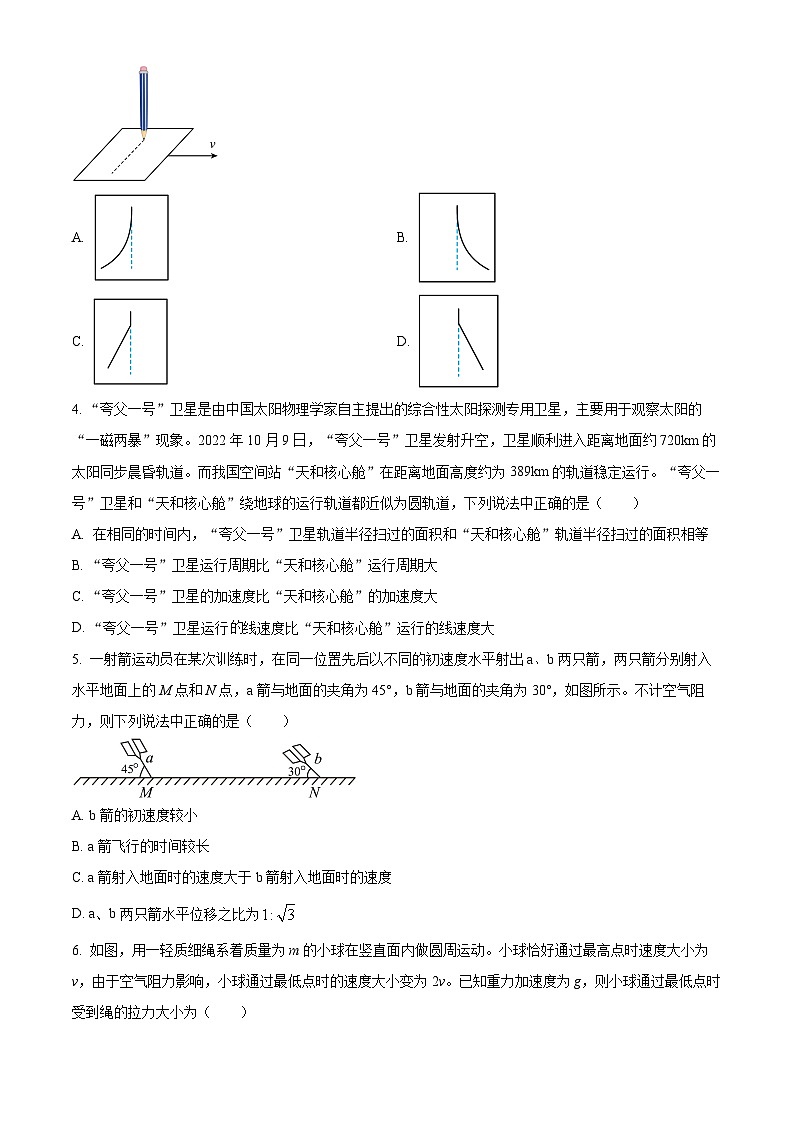 山东省临沂市普通高中2023-2024学年高一下学期4月学科素养水平监测物理试题（原卷版+解析版）02