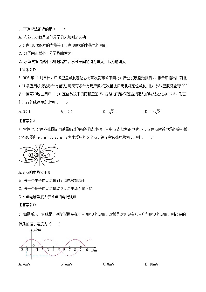 2024届云南省昆明市第一中学高三下学期第七次月考物理试题（Word版）第2页