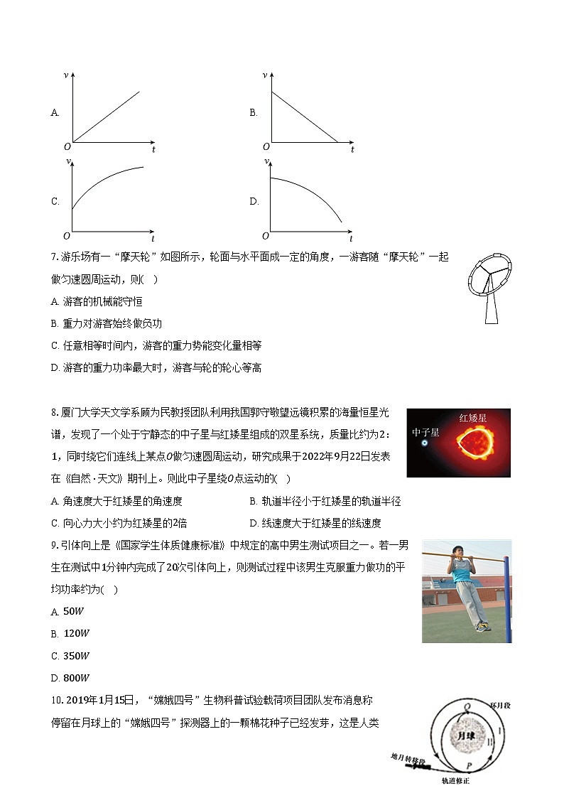 2023-2024学年江苏省无锡市江阴市四校联考高一（下）期中物理试卷（含解析）03