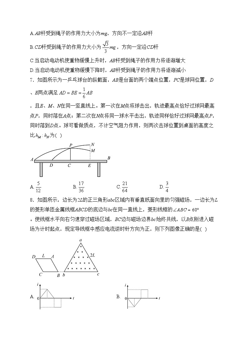 山东省菏泽市2024届高三一模物理试卷(含答案)03