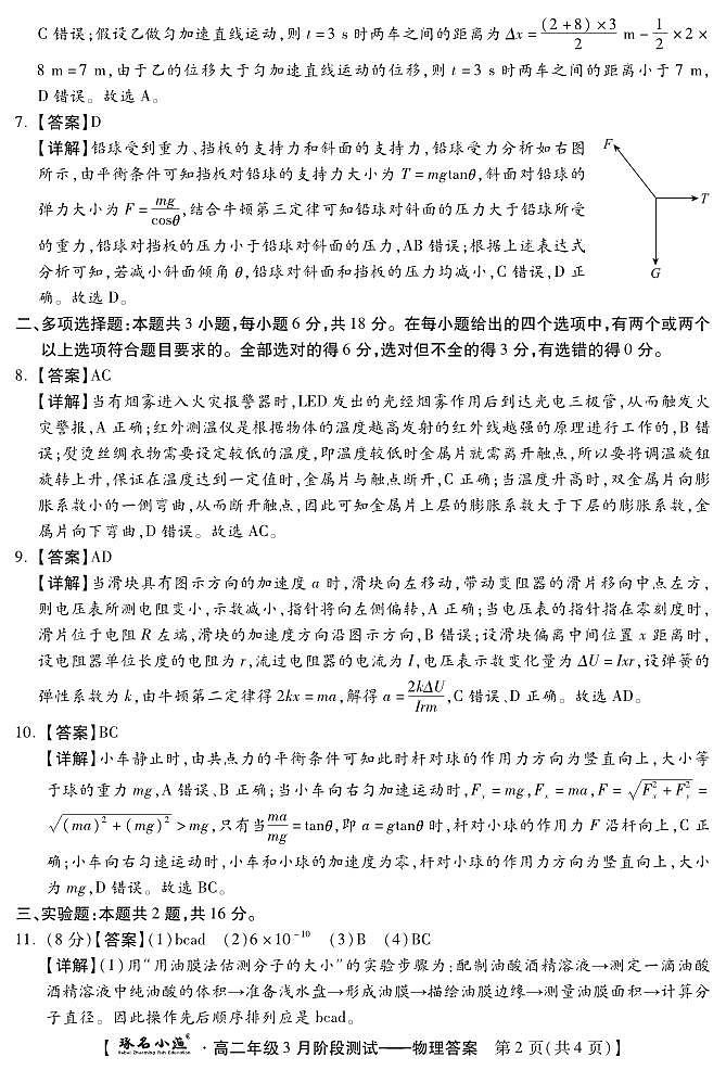 琢名小渔-承德高二3月检测(物理DA)第2页