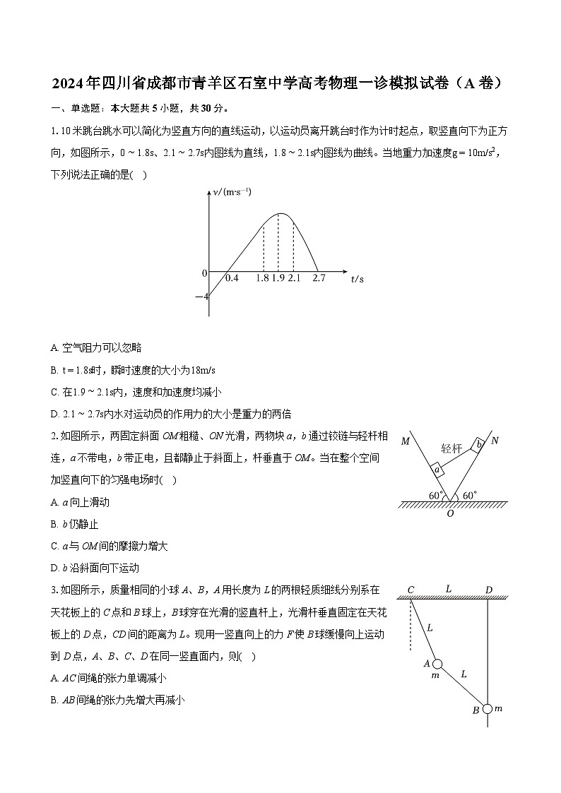 2024年四川省成都市青羊区石室中学高考物理一诊模拟试卷（A卷）(含详细答案解析)01