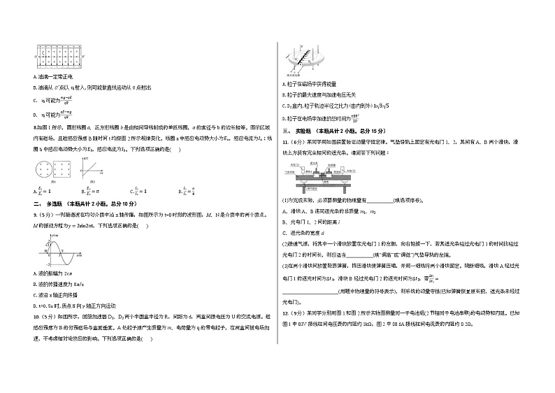 安徽省六安市霍邱县第一中学2023-2024学年高二下学期期中检测物理试题02