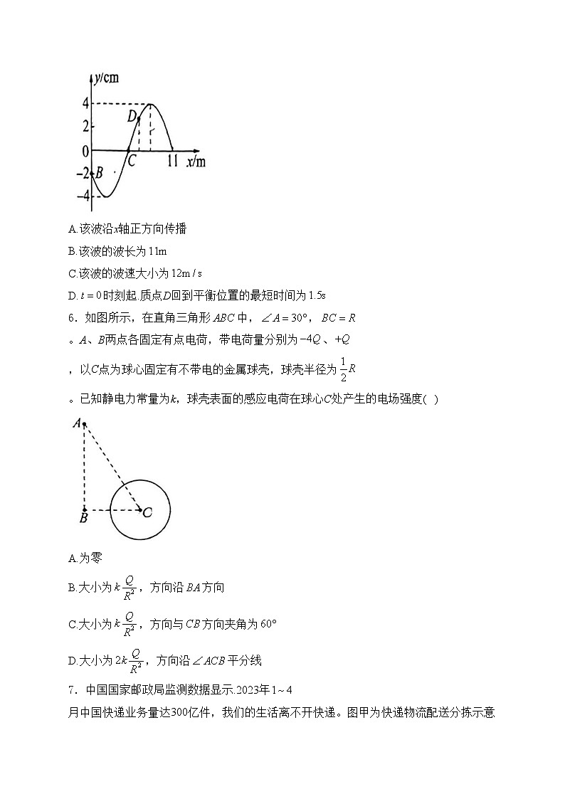 广东省2024届高三下学期二轮复习4月联考（一）物理试卷(含答案)第3页