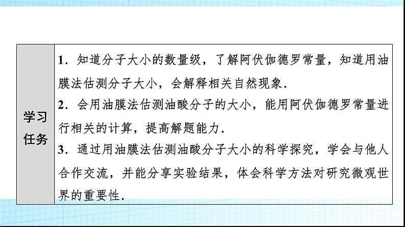 粤教版高中物理选择性必修第三册第1章第1节物质是由大量分子组成的课件02