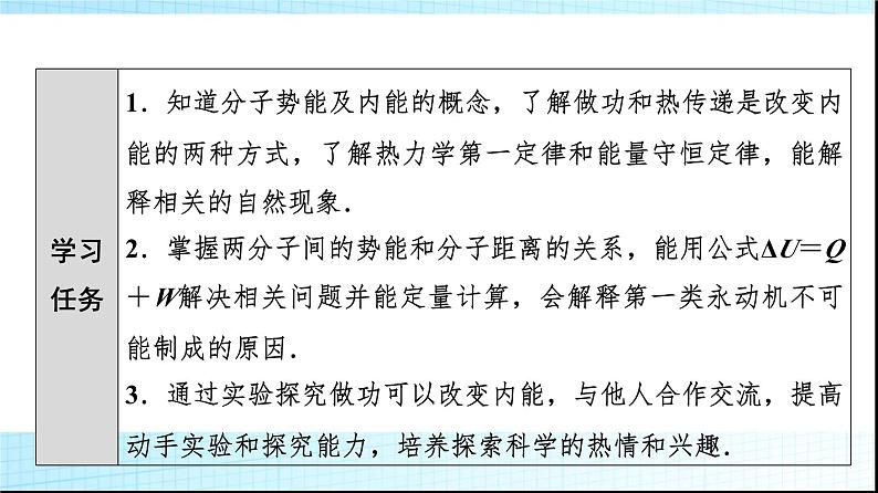 粤教版高中物理选择性必修第三册第3章第1节热力学第一定律第2节能量守恒定律及其应用课件第2页