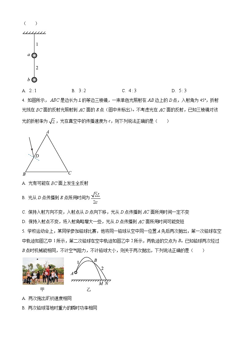 2024届河北省衡水市枣强县枣强董子学校 昌黎第一中学高三下学期联考模拟预测物理试题（原卷版）第2页