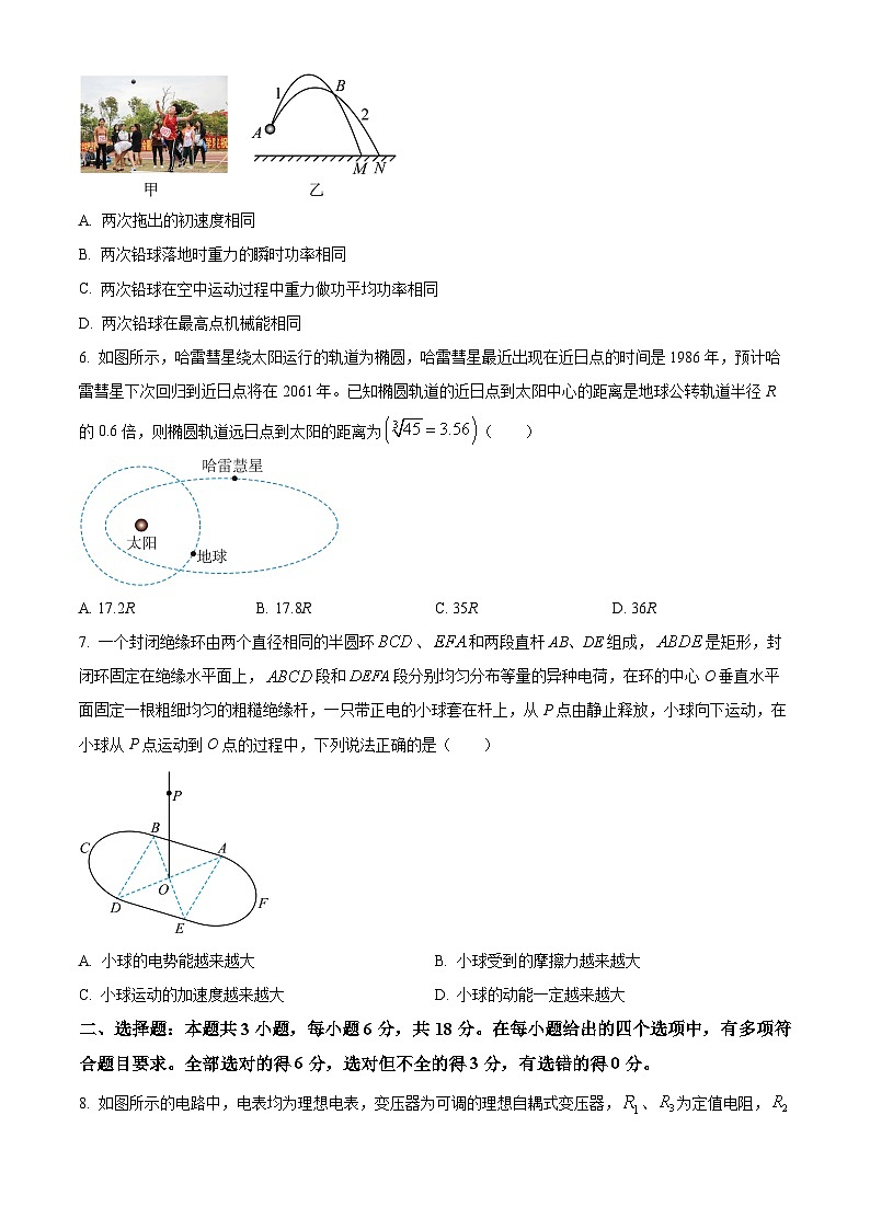 2024届河北省金科大联考高三下学期4月质量检测（二模）物理试卷（原卷版）第3页