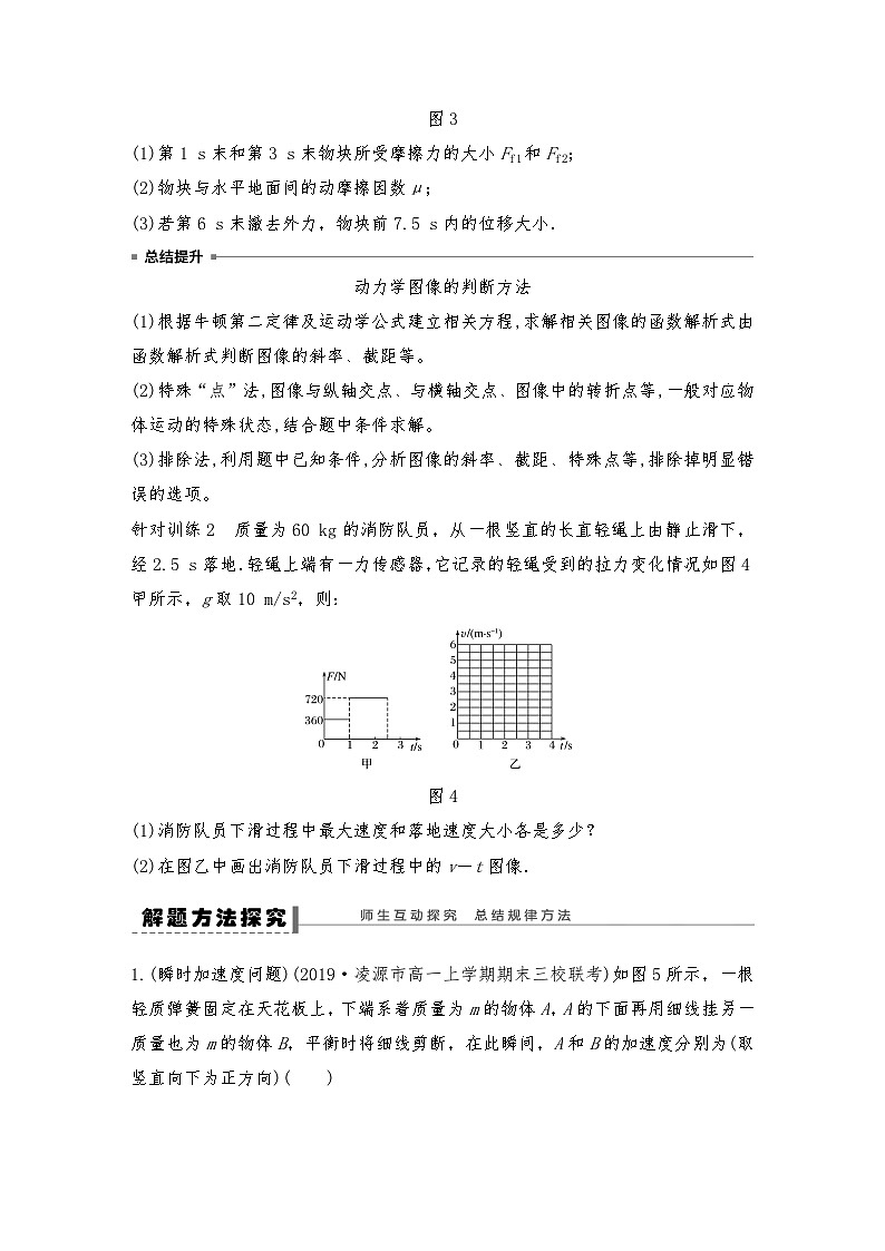 人教版（2019）高中物理必修一新教材同步 第4章 专题强化　瞬时加速度问题和动力学图像问题（教师版+学生版）03