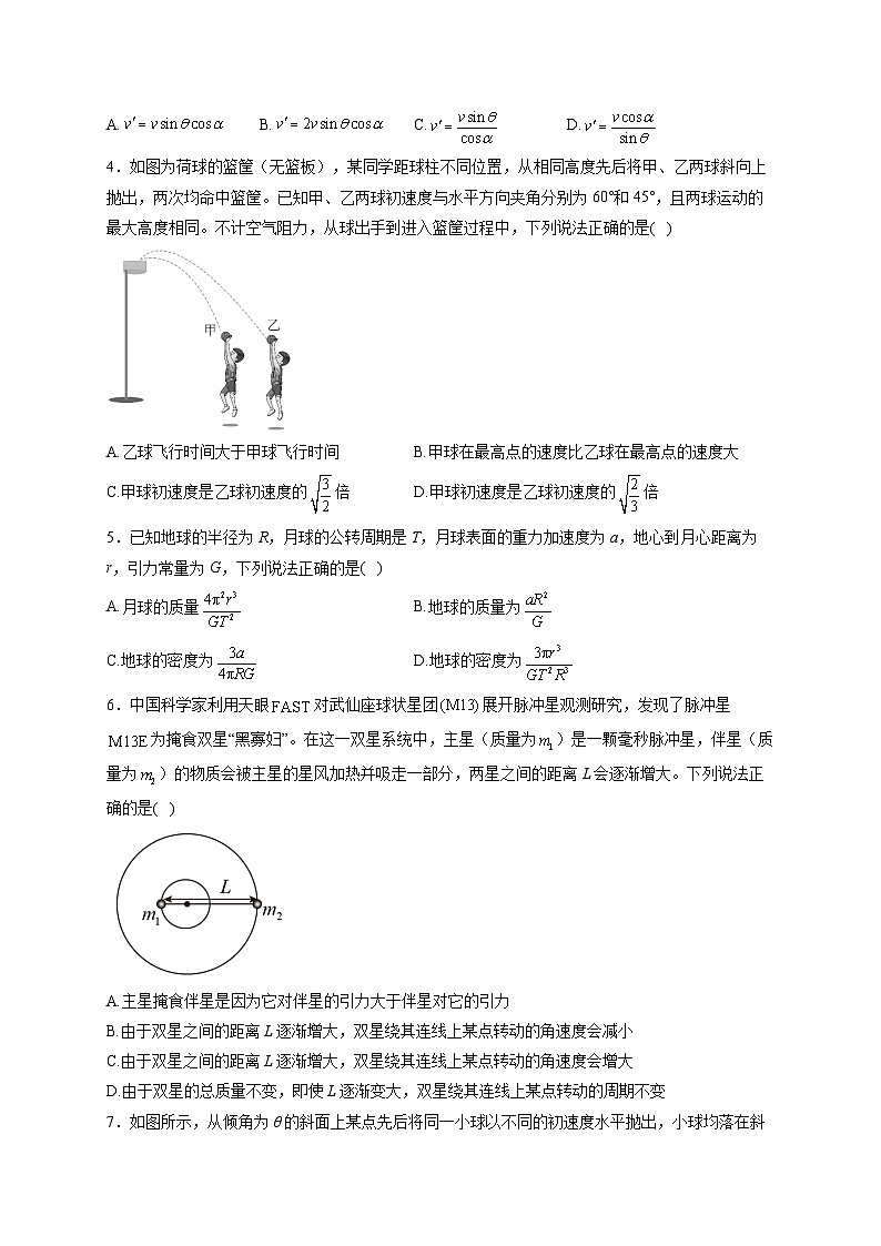 河南省南阳市社旗县第一高级中学2023-2024学年高一下学期4月期中物理试题第2页