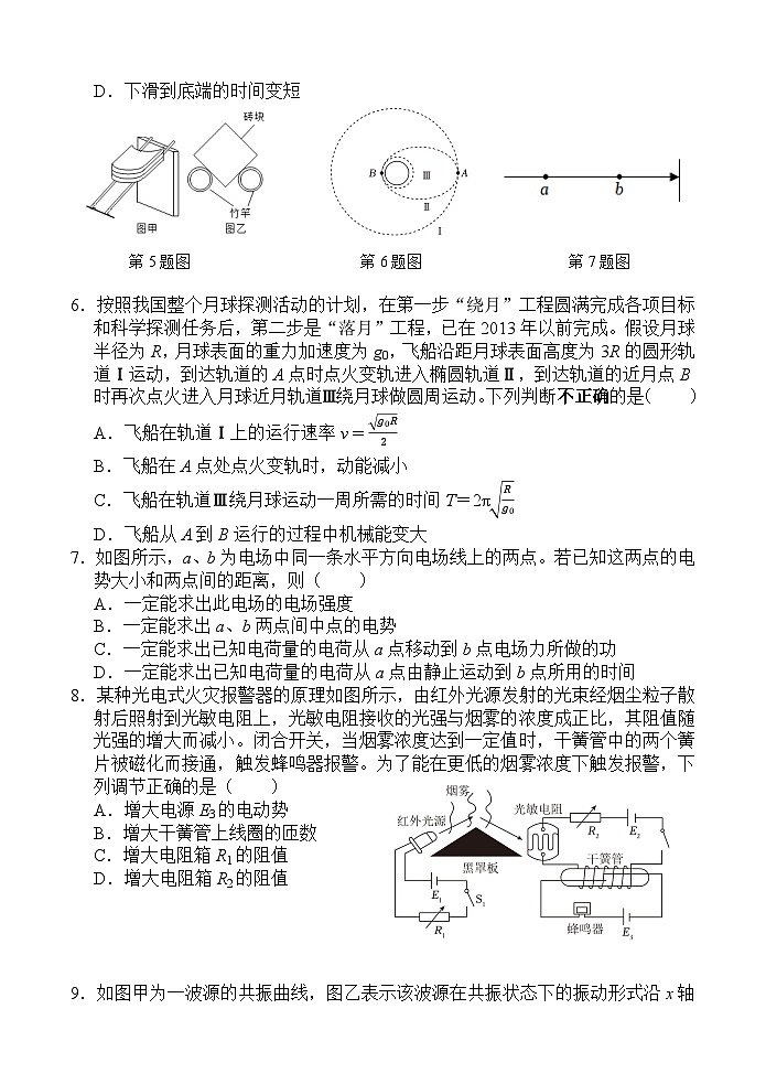 浙江省绍兴市诸暨中学暨阳分校2023-2024学年高二下学期期中考试物理试题02