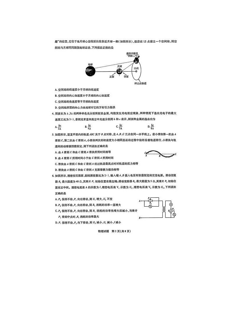 2024届天一大联考齐鲁名校联盟高三下学期4月联考物理试题02