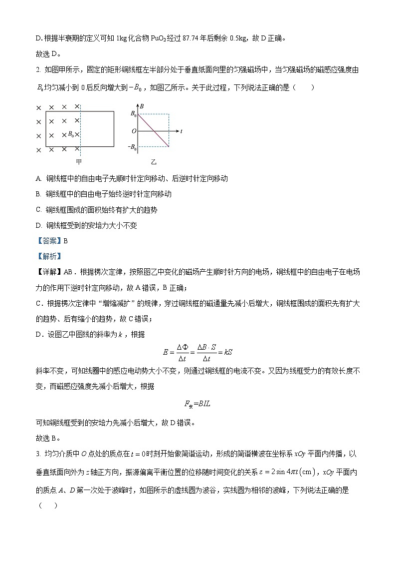 河南省名校联盟2023-2024学年高三下学期教学质量检测4月理科综合试题-高中物理（原卷版+解析版）02