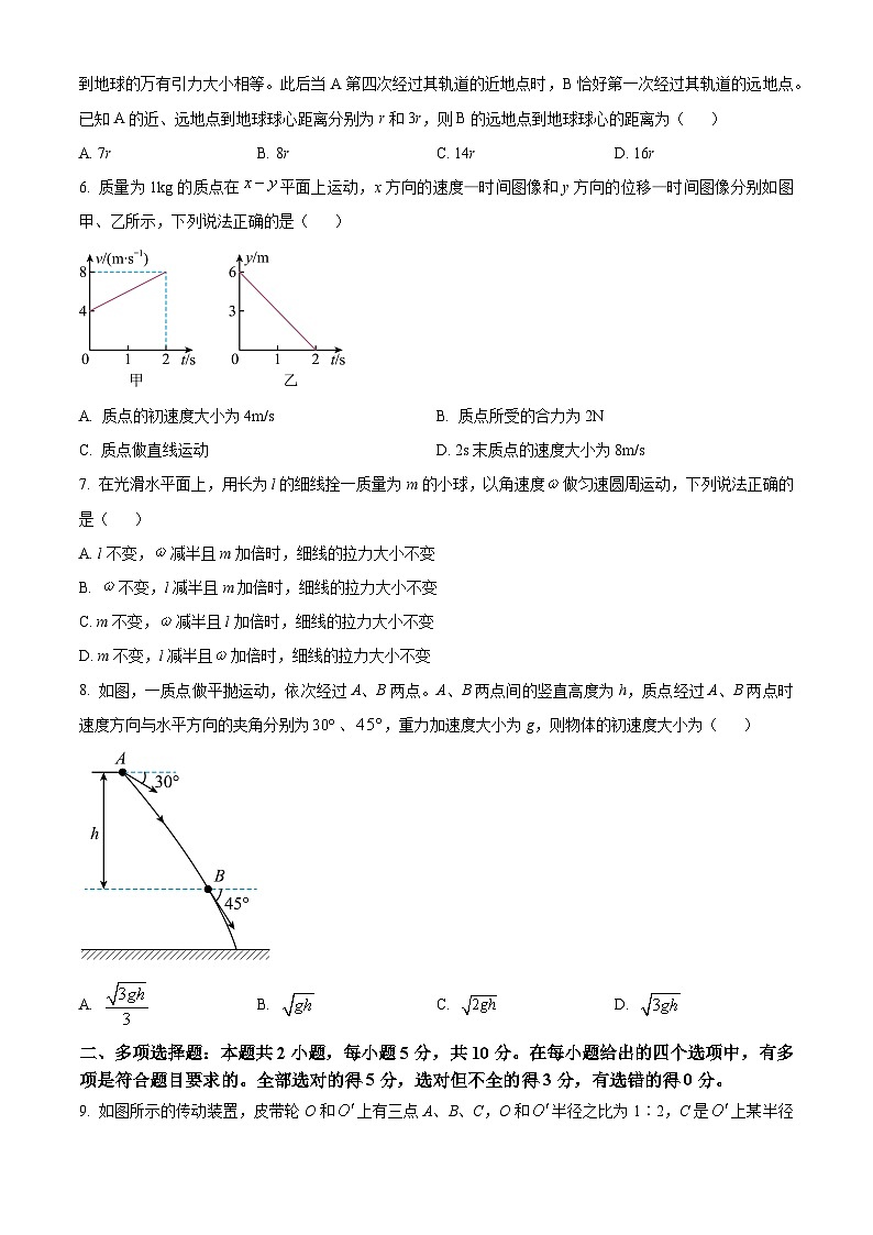 山西省三重教育2023-2024学年高一下学期4月联考物理试题（原卷版+解析版）02