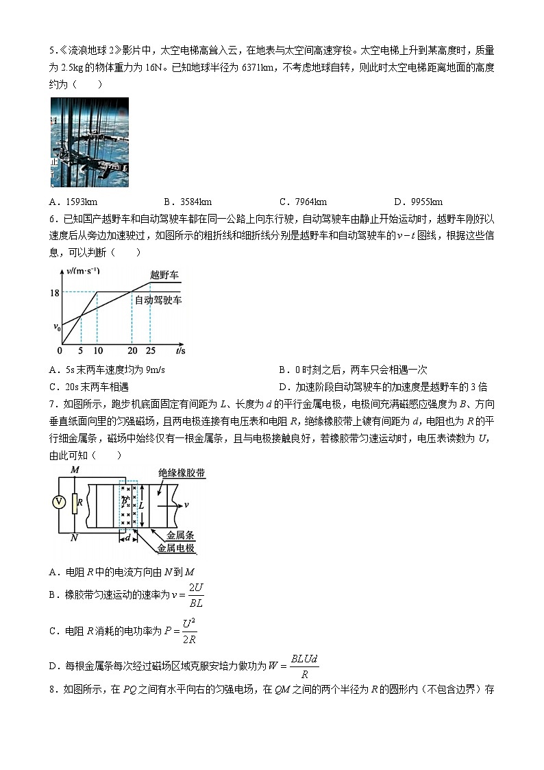 2024届四川省仁寿县高三下学期三模考试物理试题02