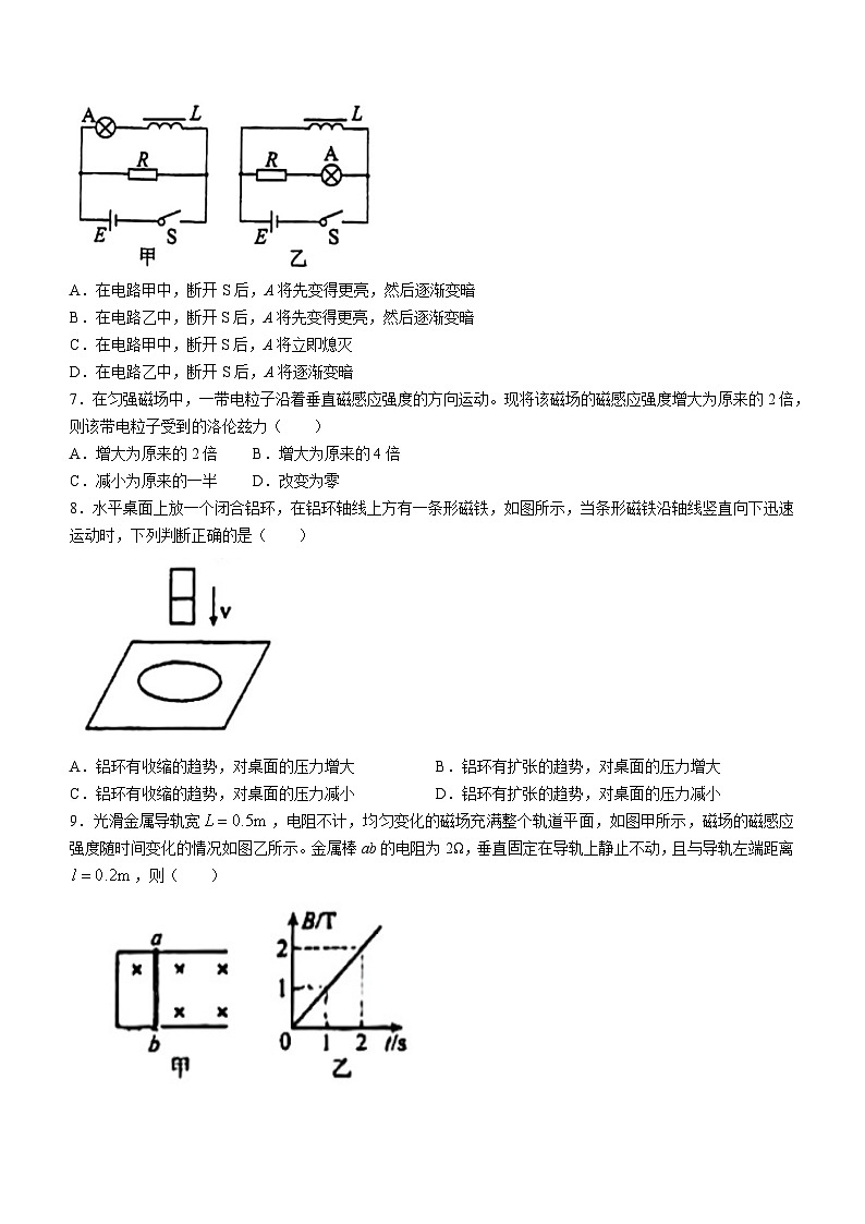 江苏省扬州市红桥高级中学2023-2024学年高二下学期4月期中物理试题(无答案)第2页
