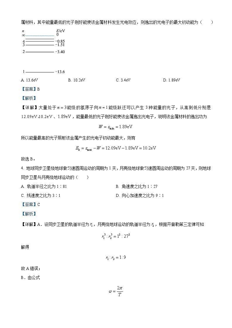 2024届河南省三门峡部分名校高三下学期模拟考试理科综合试题-高中物理（原卷版+解析版）03