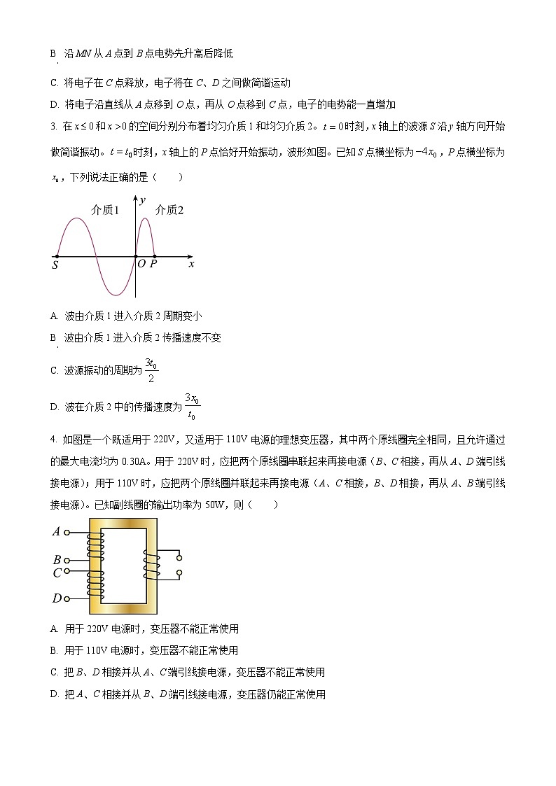 2024届湖北省武汉市高三下学期4月调研（二模）物理试题（原卷版+解析版）02