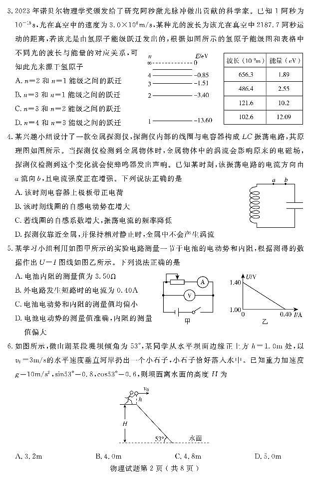 2024届济宁高三二模物理试题+答案02