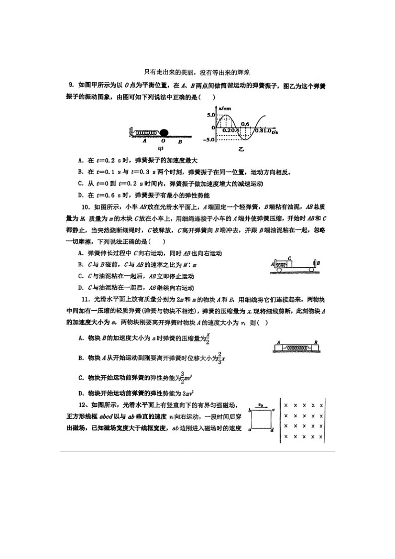 2023届山西省晋城市第一中学校高二下学期物理3月月考试题03