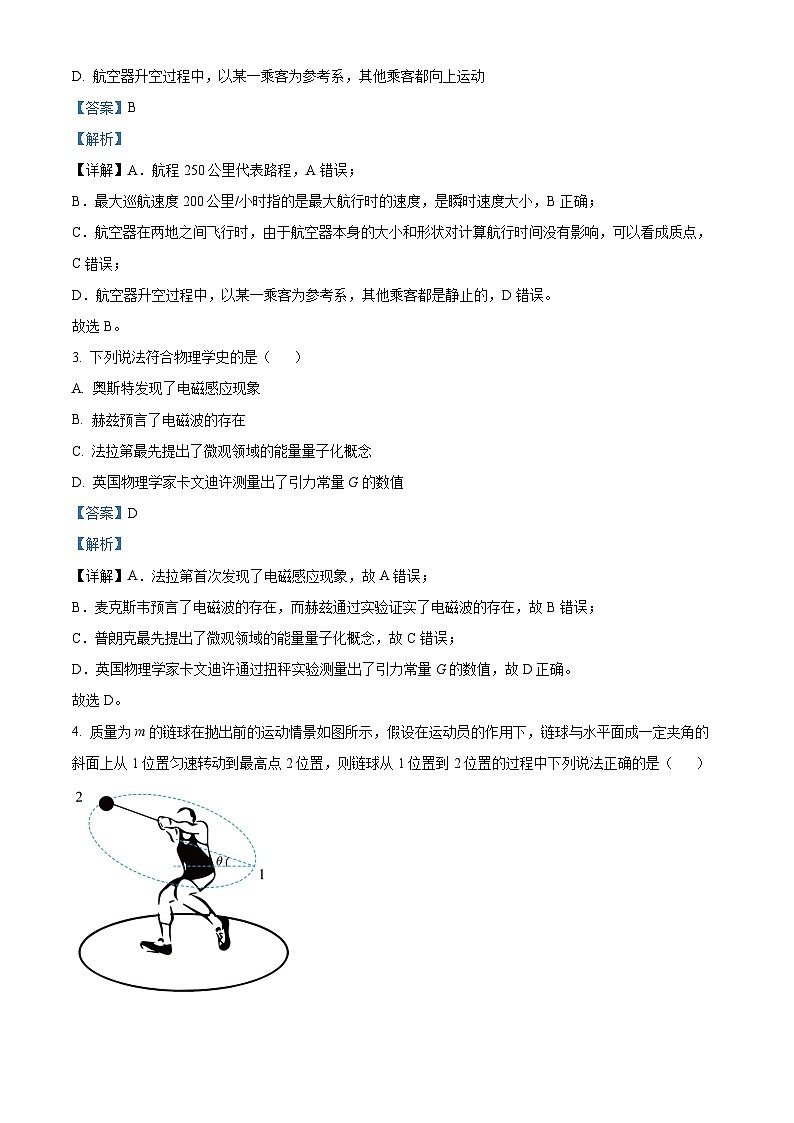 2024浙江省G5联盟高二下学期4月期中联考物理试题含解析02