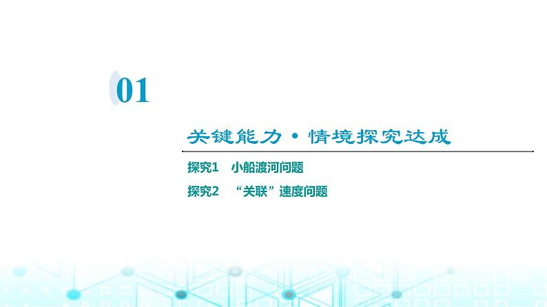 人教版高中物理必修第二册第5章素养提升课1小船渡河与关联速度问题课件03