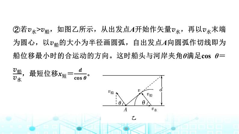 人教版高中物理必修第二册第5章素养提升课1小船渡河与关联速度问题课件06