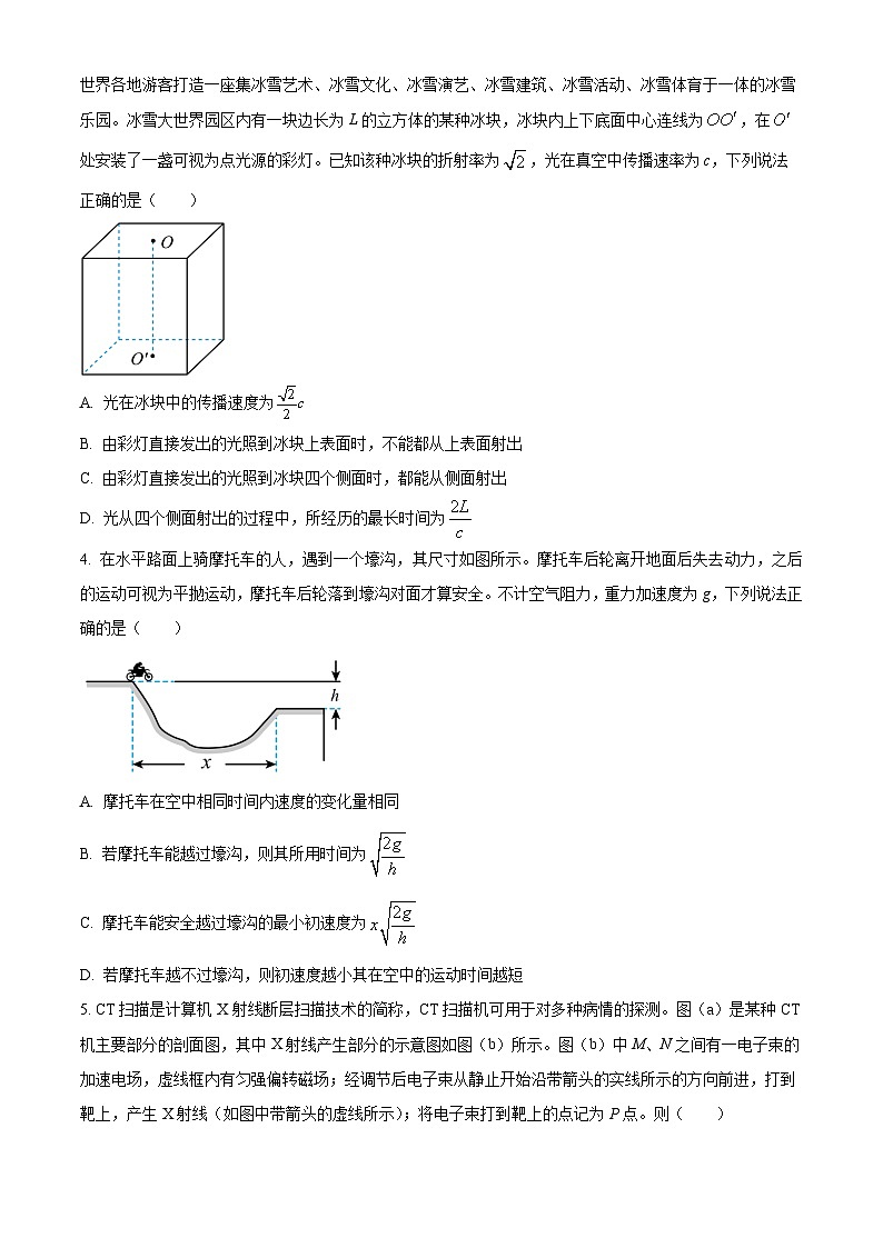 2024届湖南省高三下学期第三次模拟联考物理试题 Word版无答案第2页