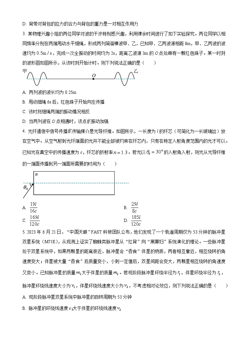2024届广西贺州市昭平县部分学校高三下学期一模物理试题（原卷版+解析版）02