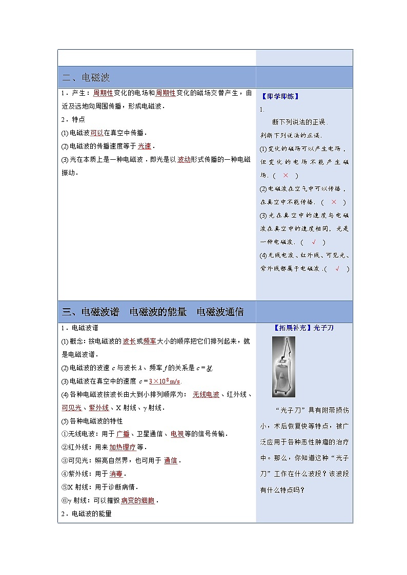 人教版高中物理（必修三）同步讲义+练习13.4电磁波的发现及应用（含解析）第3页