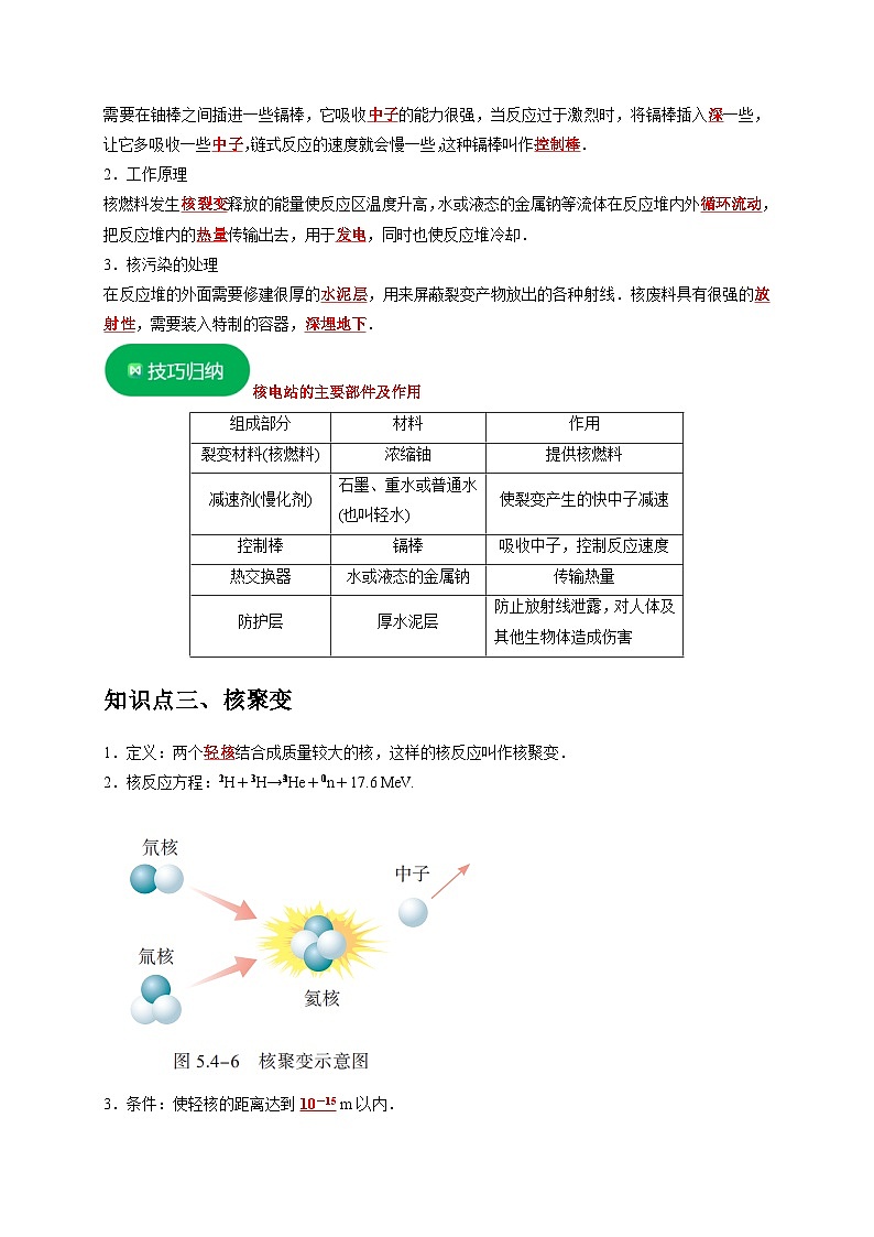 人教版高中物理（选择性必修三）同步讲义+练习5.4核裂变与核聚变（含解析）第3页