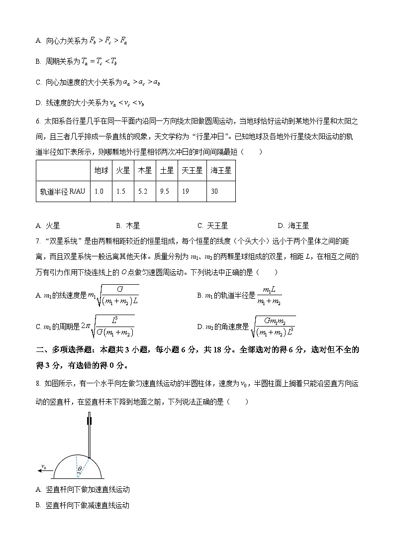 广西南宁市第二中学2023-2024学年高一下学期4月期中考试物理试卷（Word版附解析）第3页