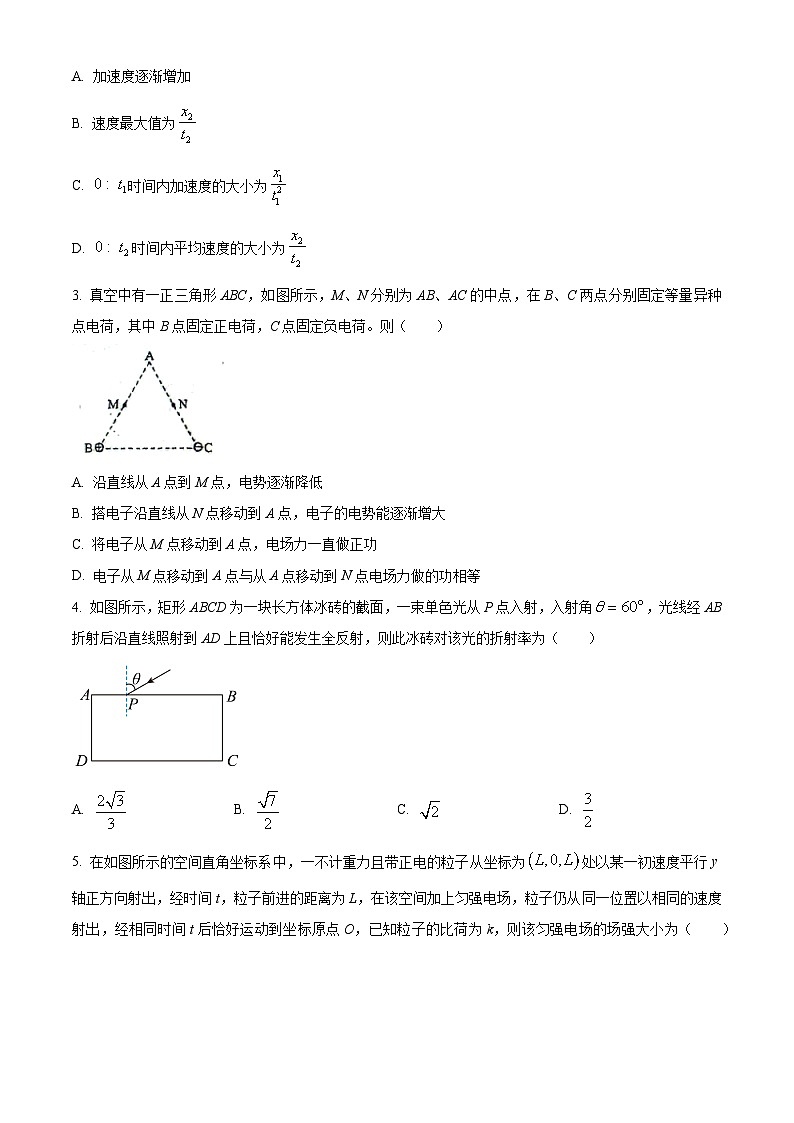 2024届云南省曲靖市罗平县第一中学高三下学期二模考试物理试题（原卷版+解析版）02