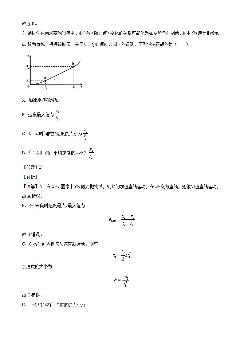 2024届云南省曲靖市罗平县第一中学高三下学期二模考试物理试题（原卷版+解析版）02
